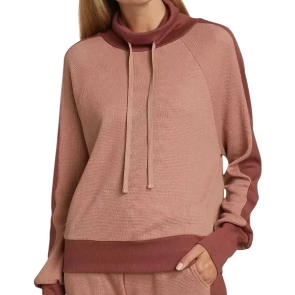 Monrow Women's Cowl Neck Sweater - Dusty Rose - Picture 2 of 4